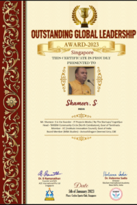 Shameer Startup Networking Community Forum Global International Singapore Award